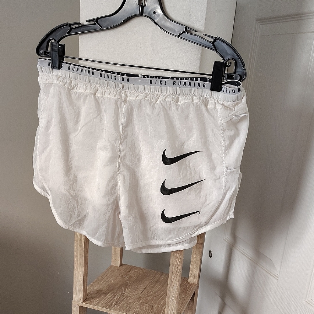 Nike White Shorts with Black Logo